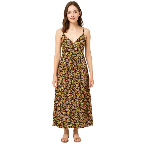 NEW VERO MODA Small Multi-Color Floral Singlet Ankle Dress Tropical Casual Beach - Picture 1 of 15